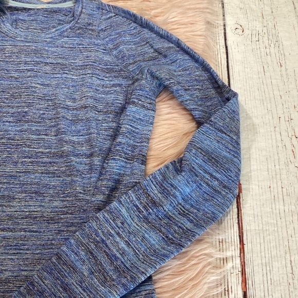 Lululemon Runderful Long Sleeve Spacedye Camo Caspian Blue sz 8 - Picture 5 of 13